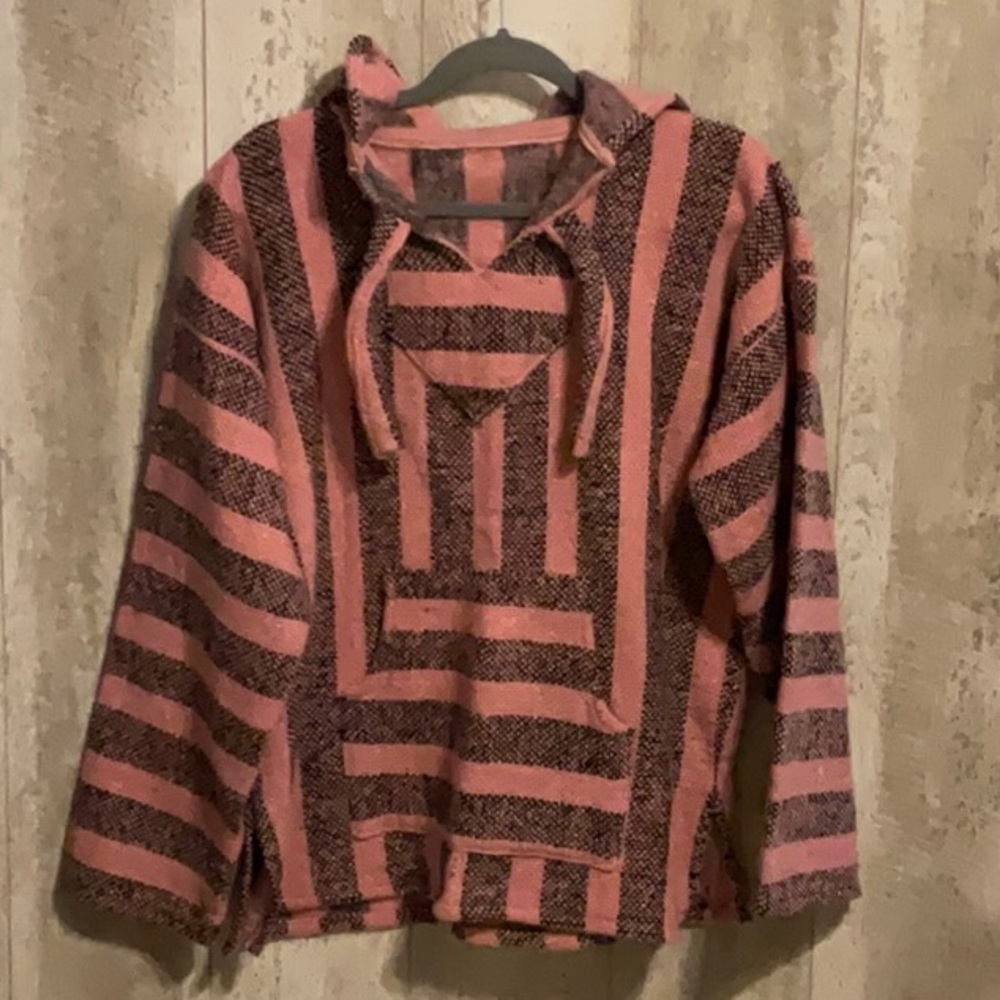 Vintage pink and black pullover hoodie